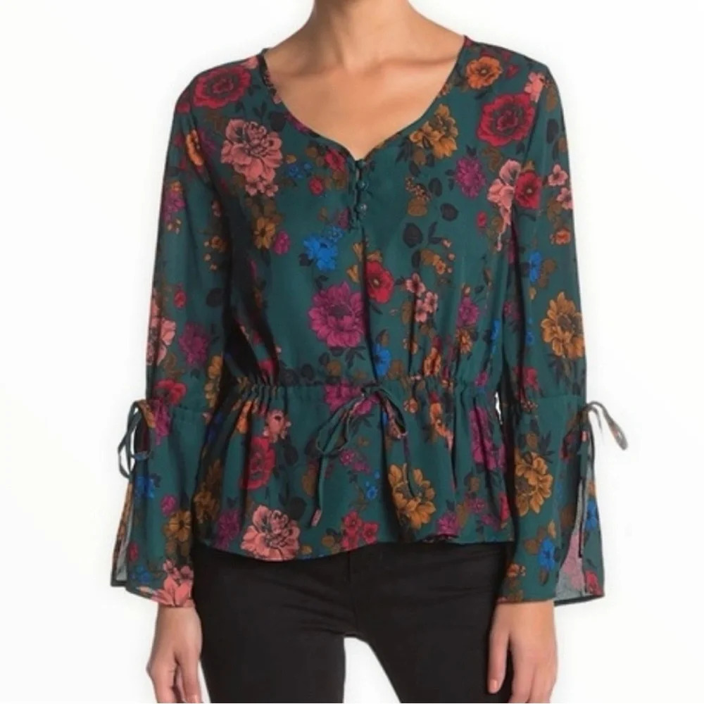 Jack by BB Dakota Floral Blouse size XS